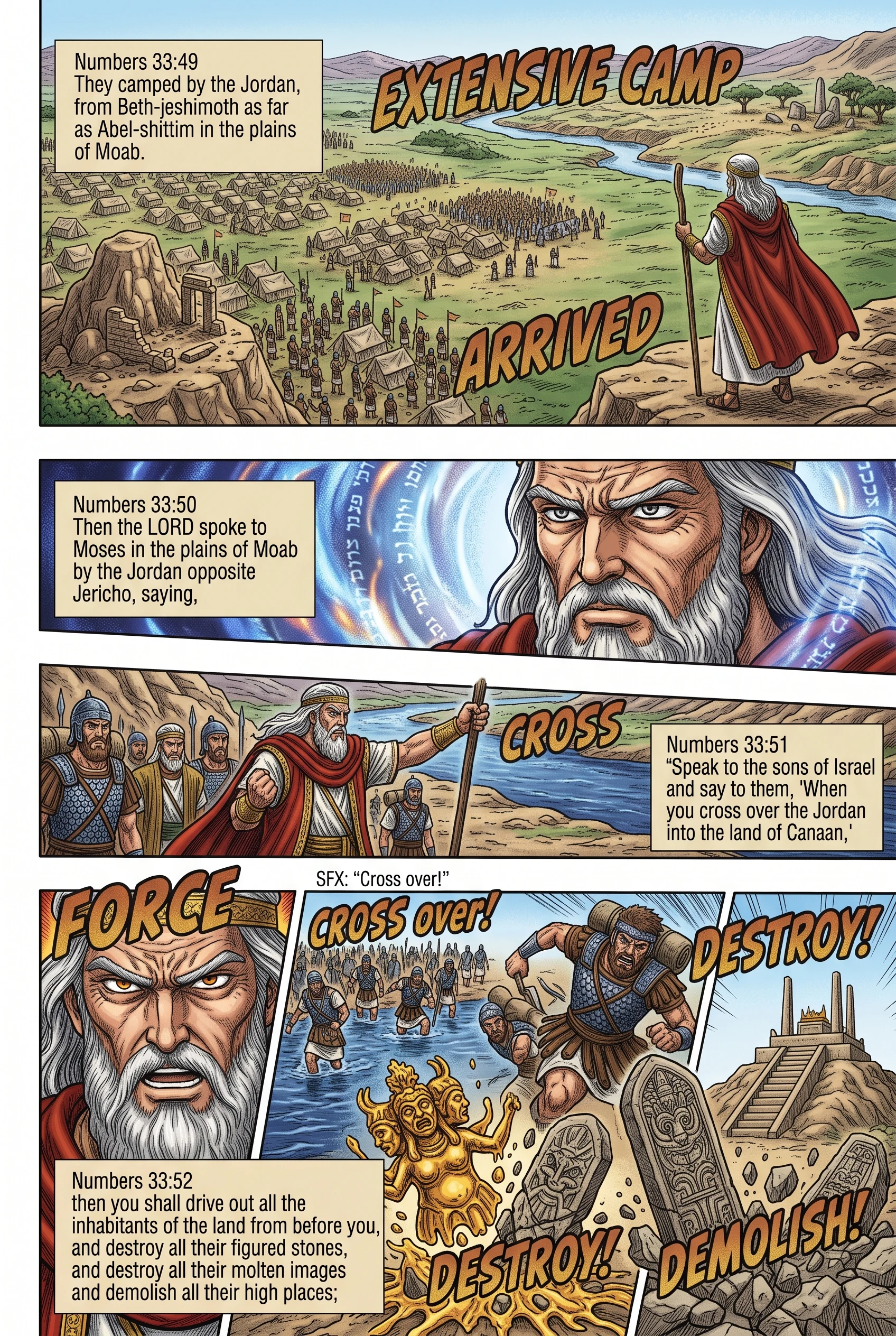 Numbers 33 illustration: Command to Drive out Canaanite Inhabitants