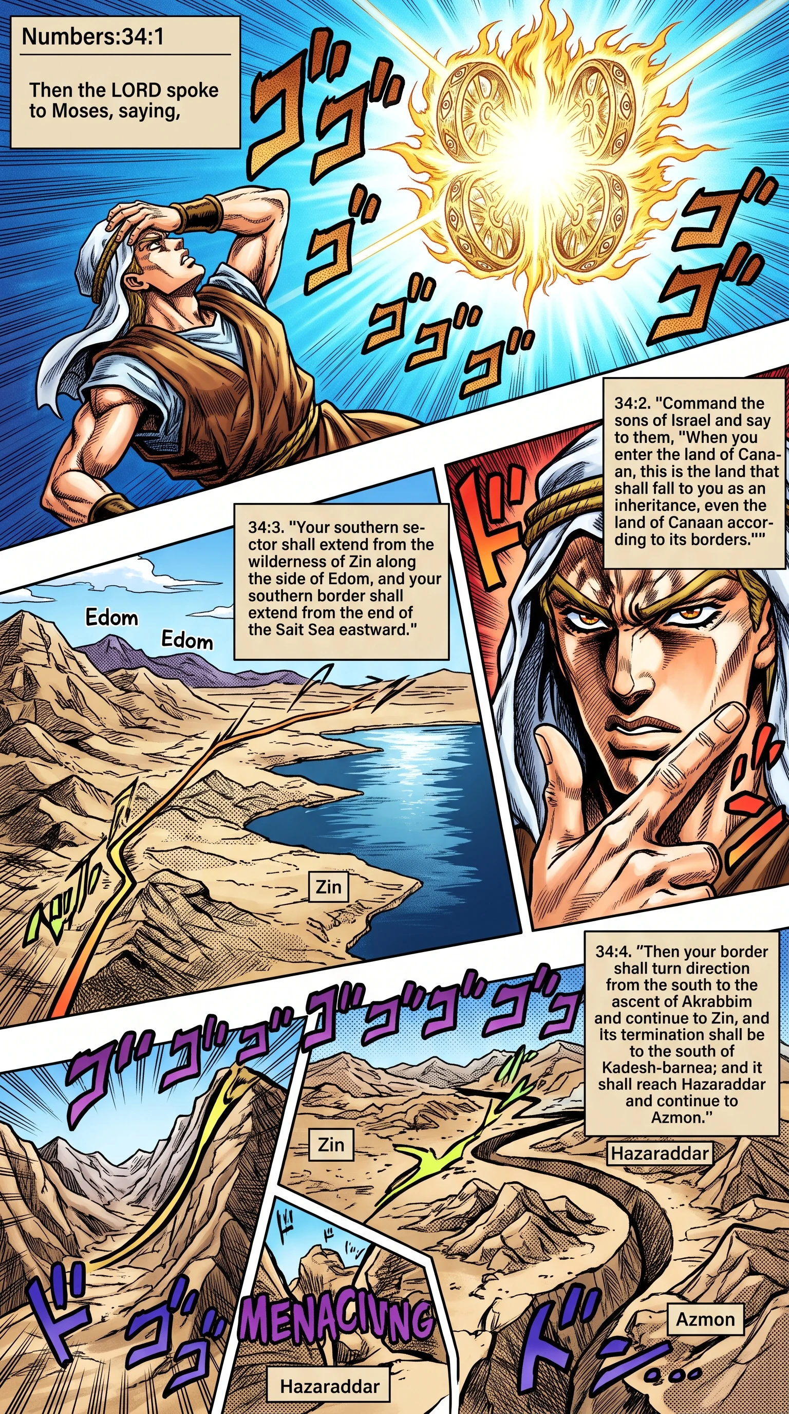 Numbers 34 illustration: The Southern Border of the Land