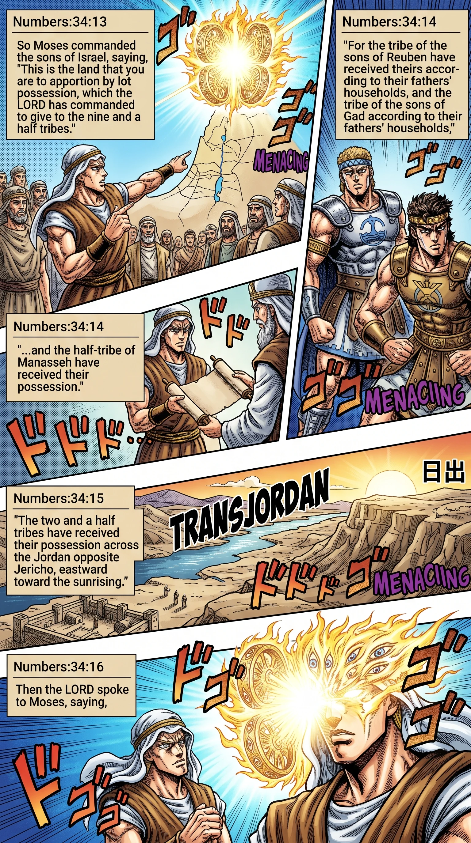 Numbers 34 illustration: Apportionment for Nine and Half Tribes