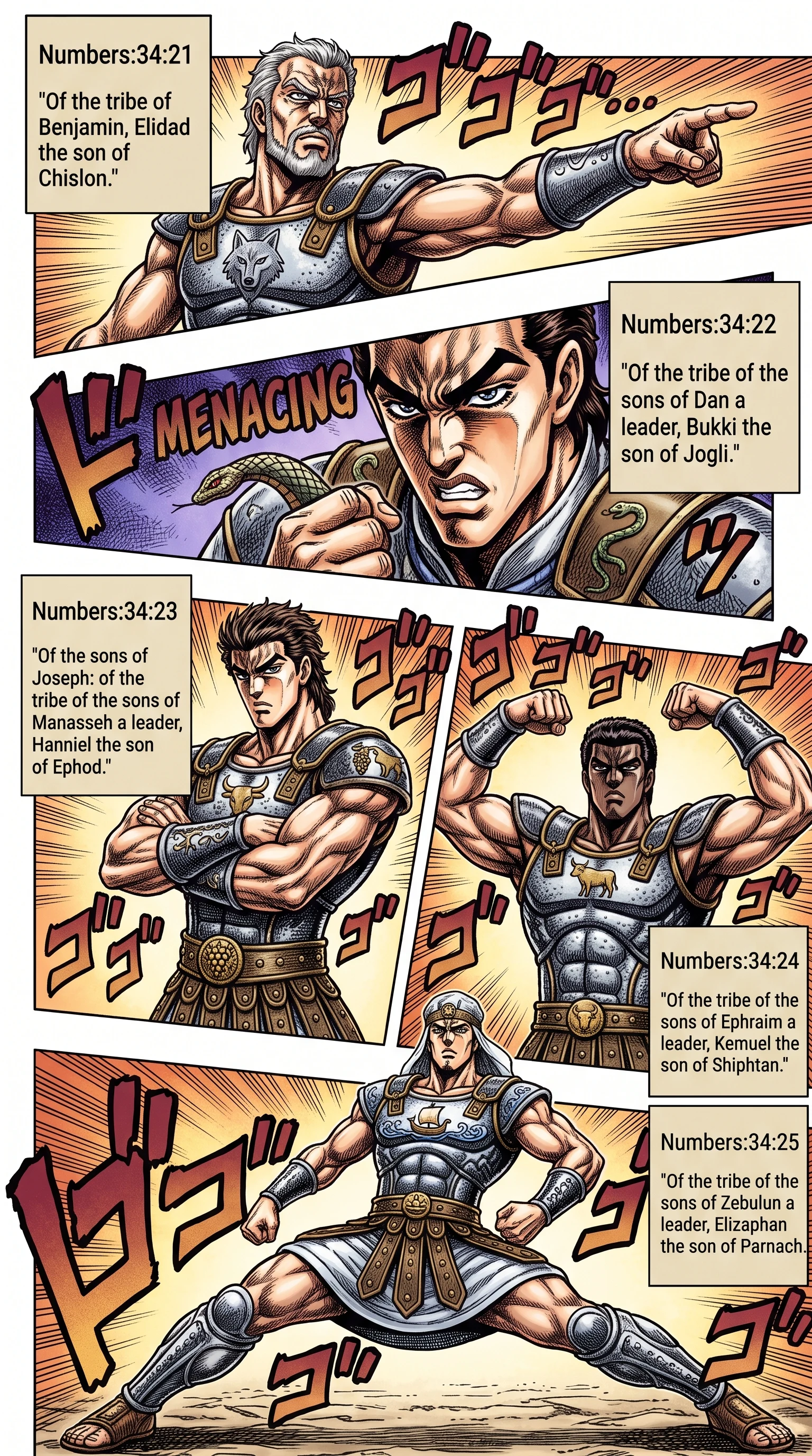Numbers 34 illustration: Leaders Appointed for Five Central Tribes