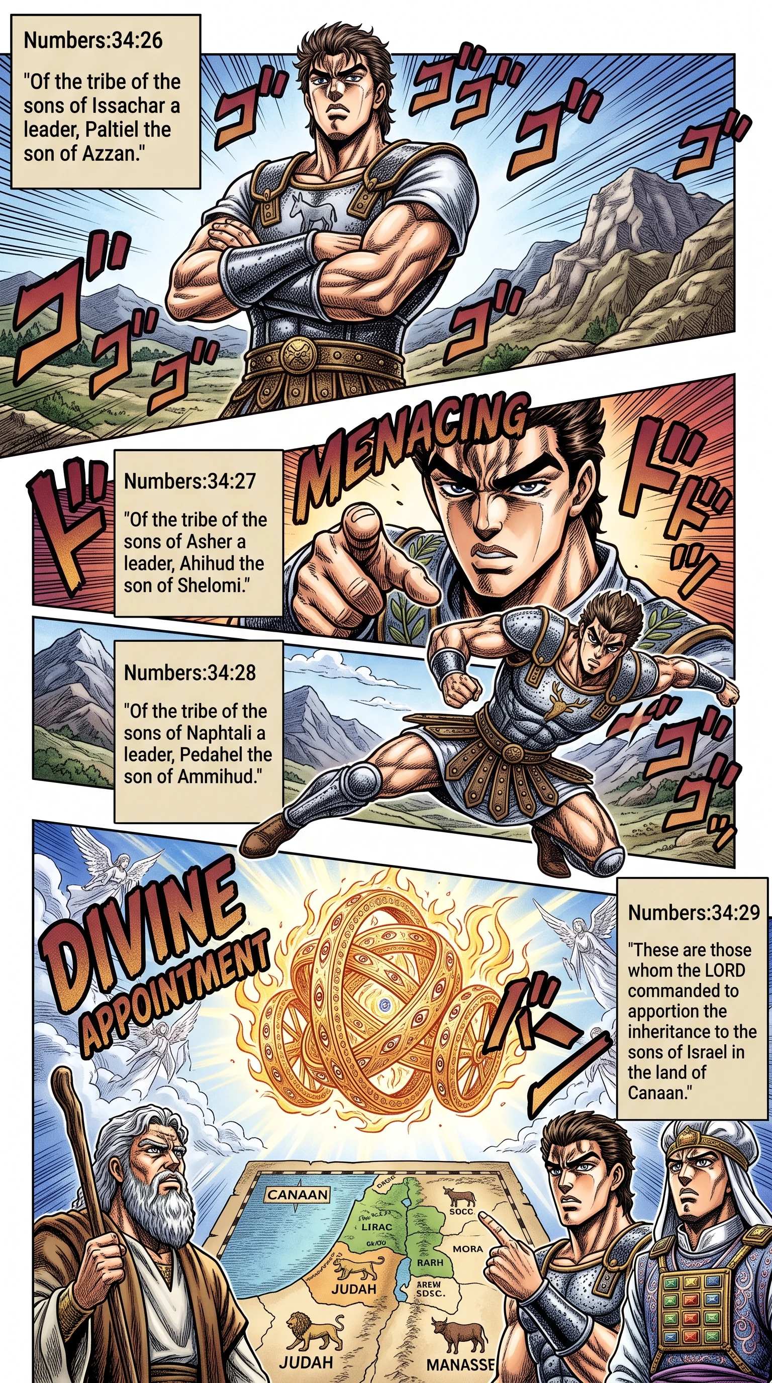 Numbers 34 illustration: Leaders of Issachar Asher and Naphtali