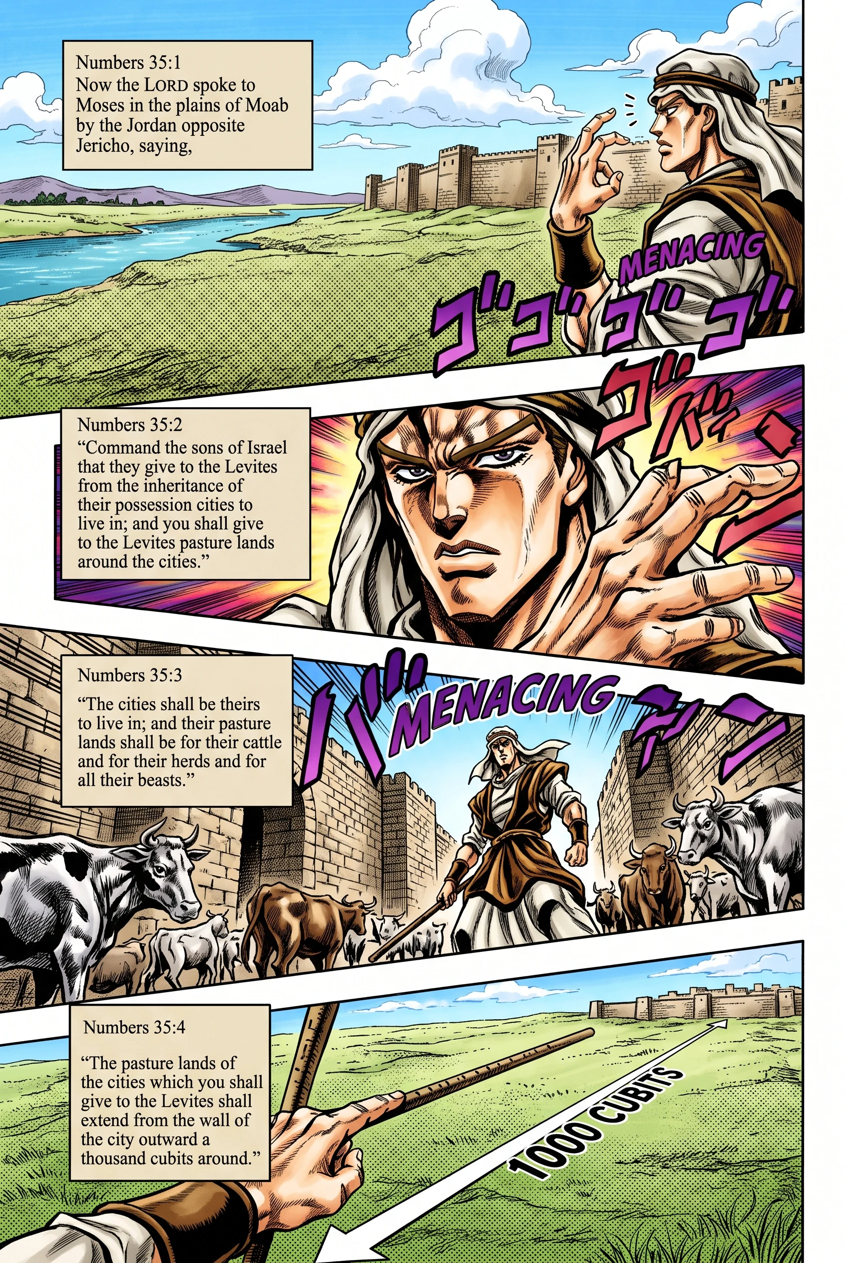Numbers 35 illustration: Cities and Pasturelands Given to Levites