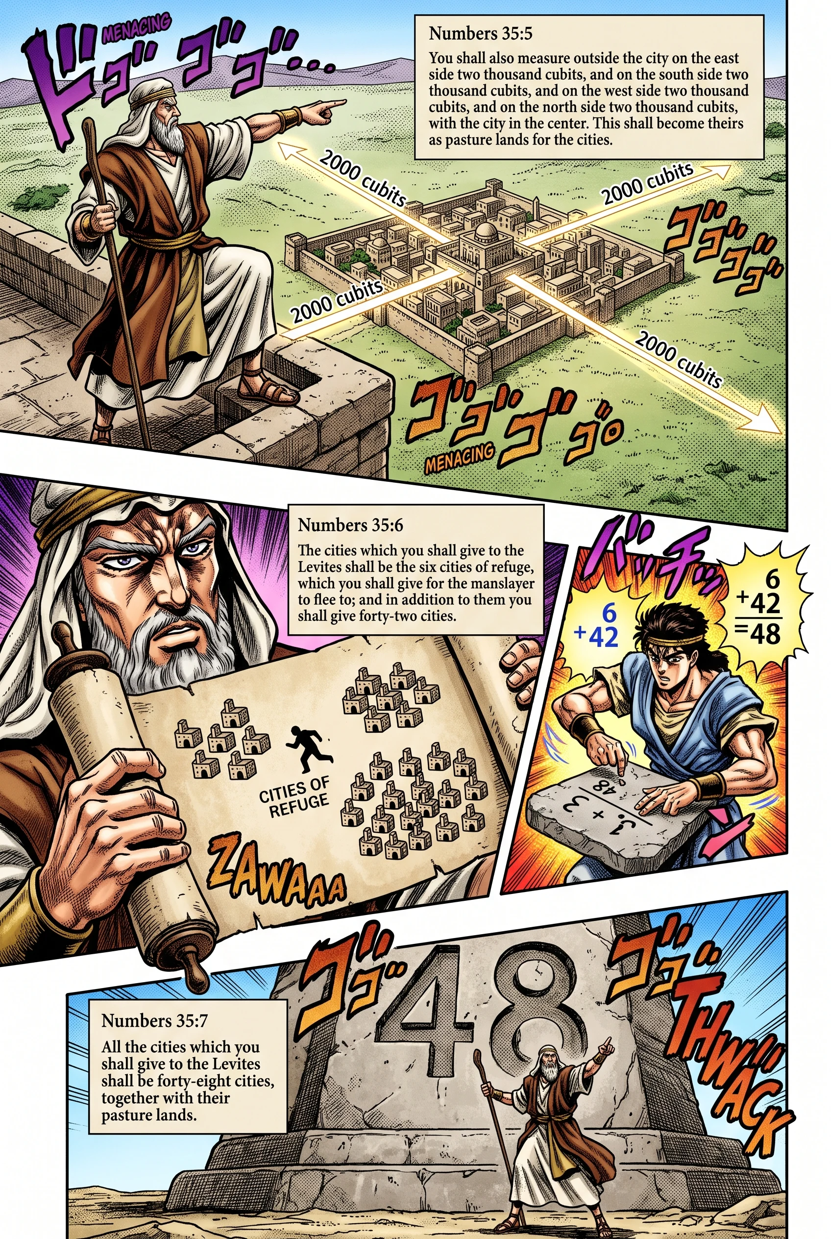 Numbers 35 illustration: Levitical Cities and Cities of Refuge