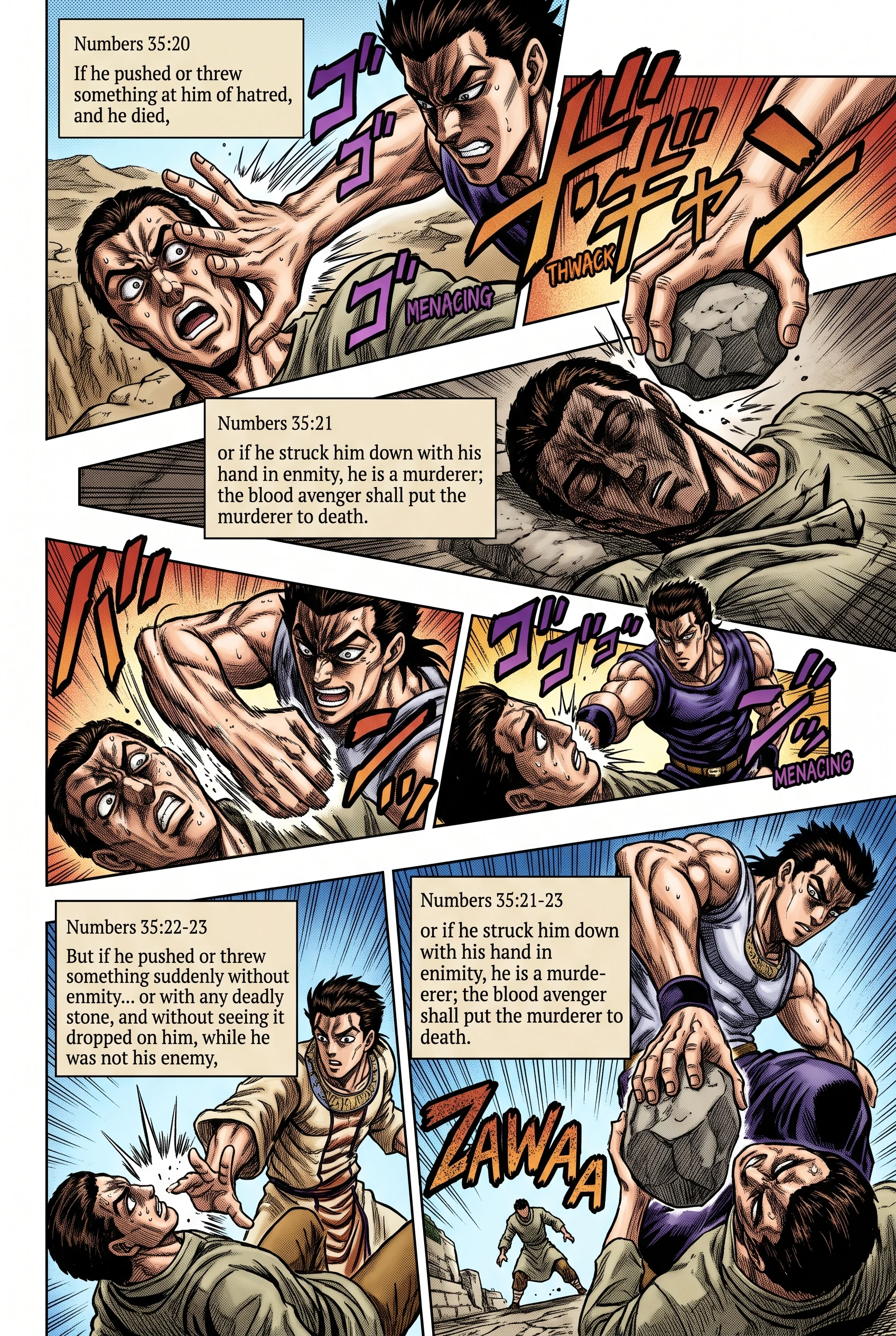 Numbers 35 illustration: Distinguishing Intentional Murder from Accidental Death